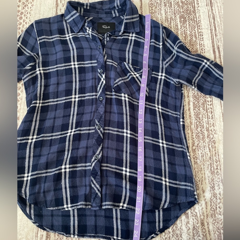 Rails Button Down Plaid Top With Metallic Thread … - image 8